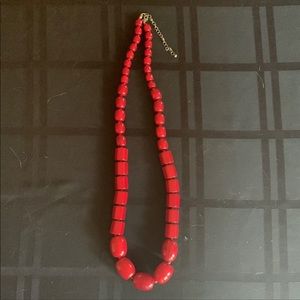Red large bead necklace